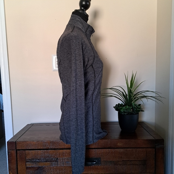 Tuff Athletics Zip Front Active Jacket Grey Medium Activewear Top Long Sleeved - Picture 4 of 10